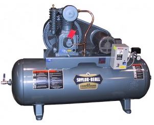 saylor beall 735-80 5 HP two stage air compressor mounted on an 80 gallon 

horizontal tank