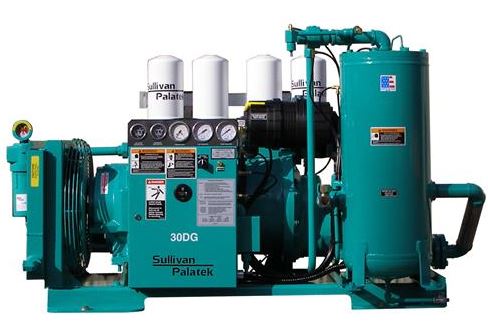 Sullivan Palatek SP15CDD 15 HP rotary screw compressor with integral desiccant dryer. Made in USA
